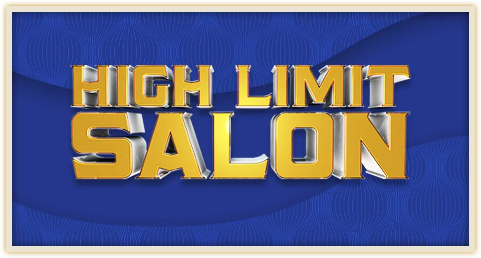 High Limit Salon entrance graphic in blue and gold